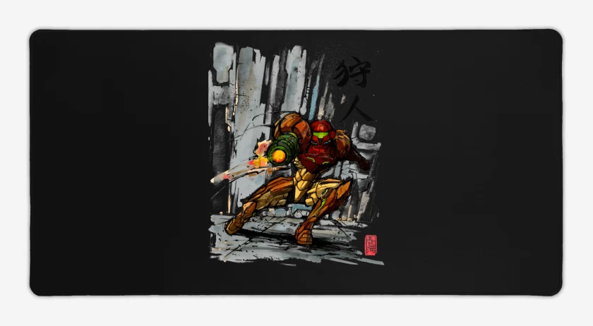 Mouse pad Gamer Negro de Samus Sumi e