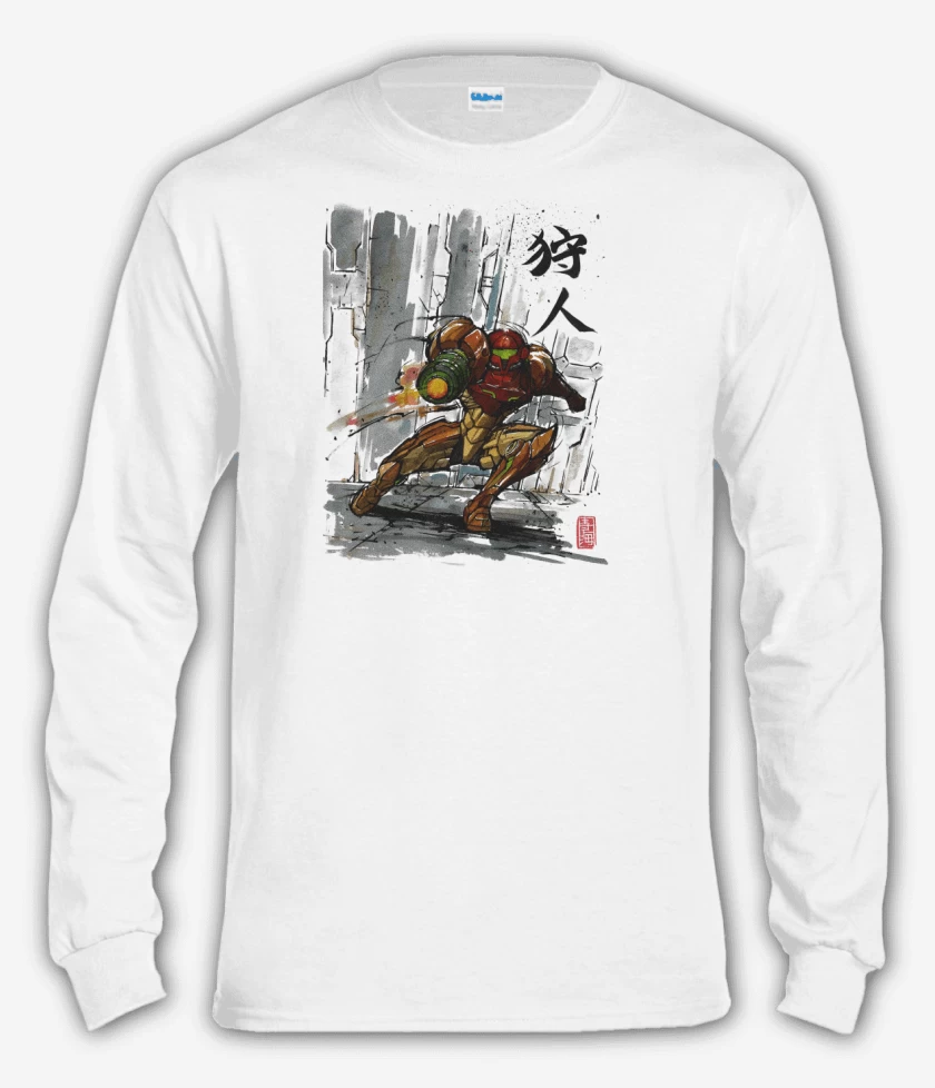 Polera manga larga Blanco de Samus Sumi e