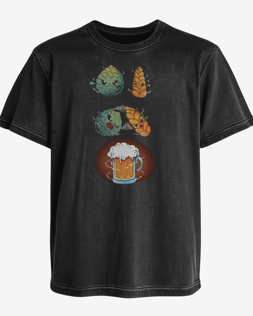 Polera desgastada Negro de Fusión! Cerveza!