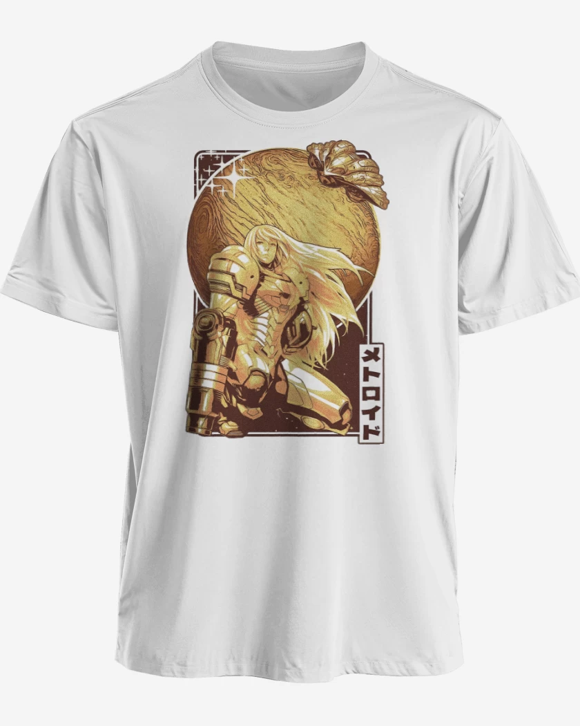 Polera premium Blanco de Samus Aran