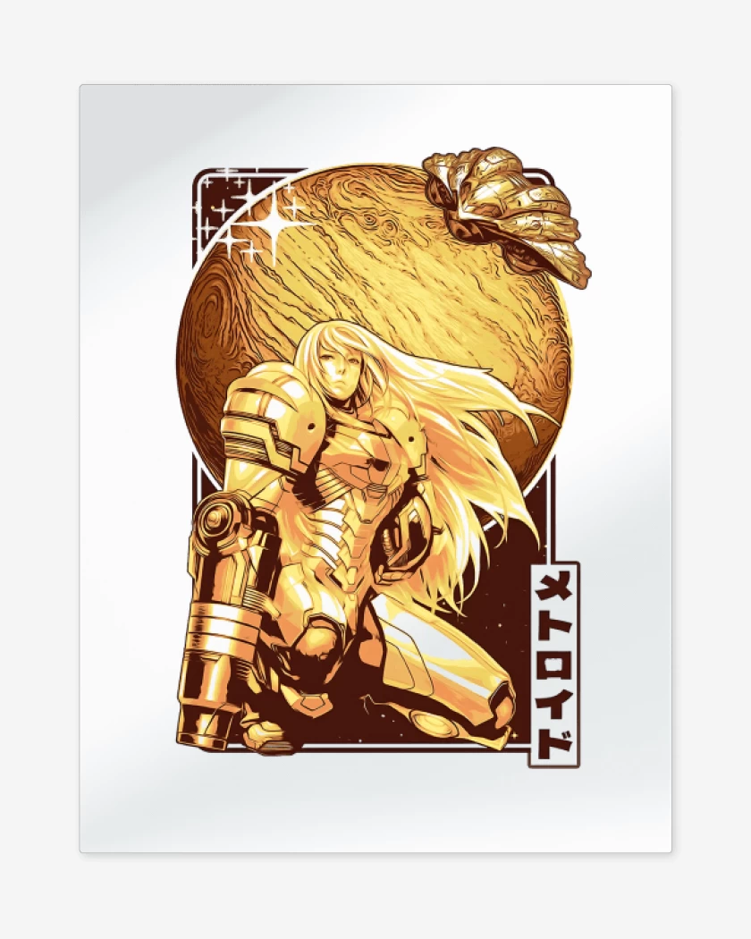 Print metalico Blanco de Samus Aran