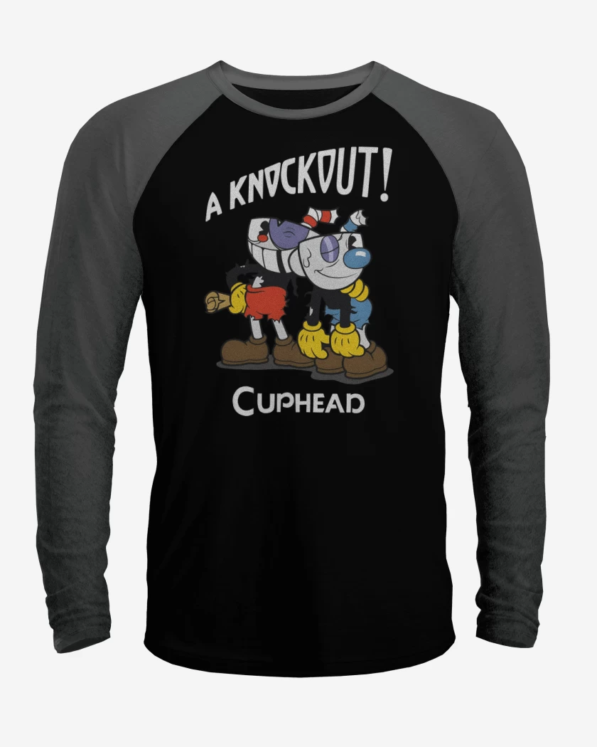 Polera Raglan Negro / Negro Heather de A Knockout!