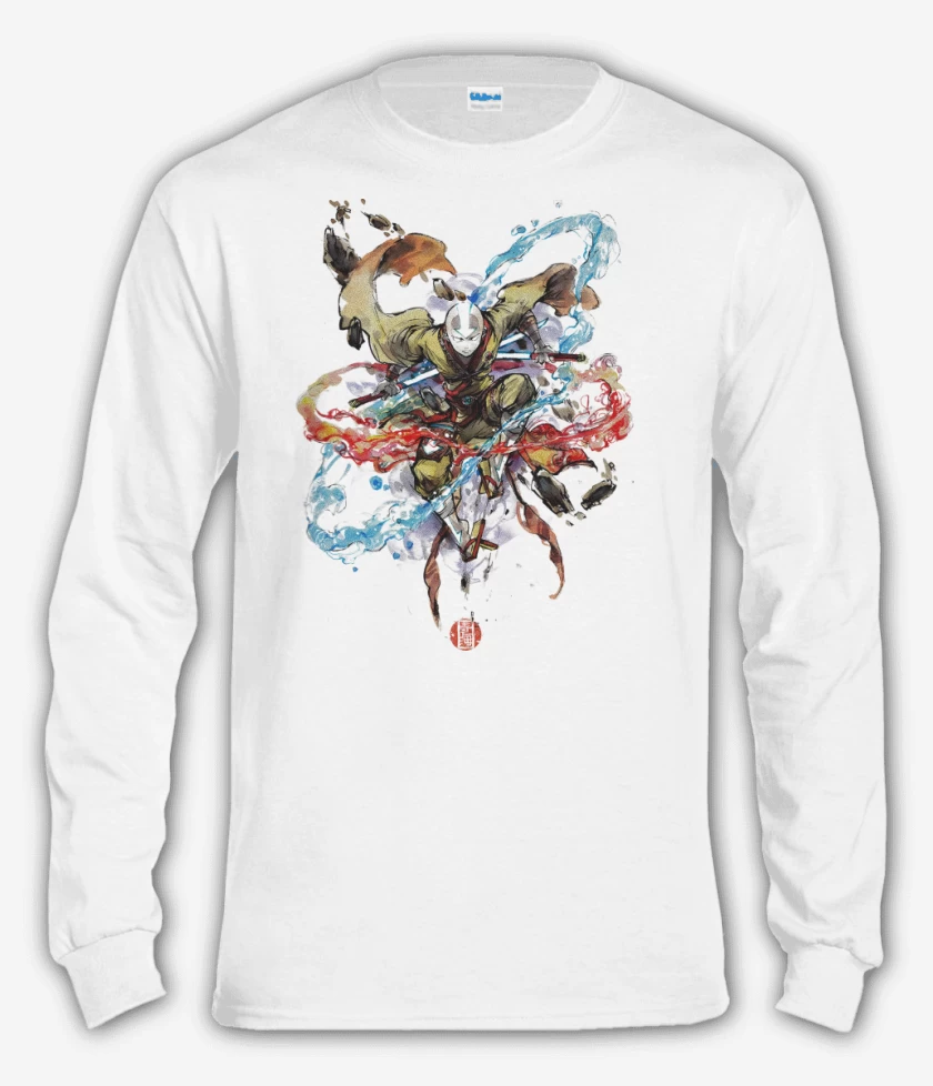 Polera manga larga Blanco de Aang Samurai