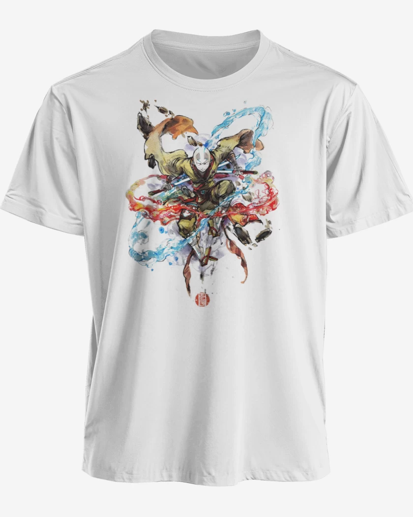 Polera premium Blanco de Aang Samurai