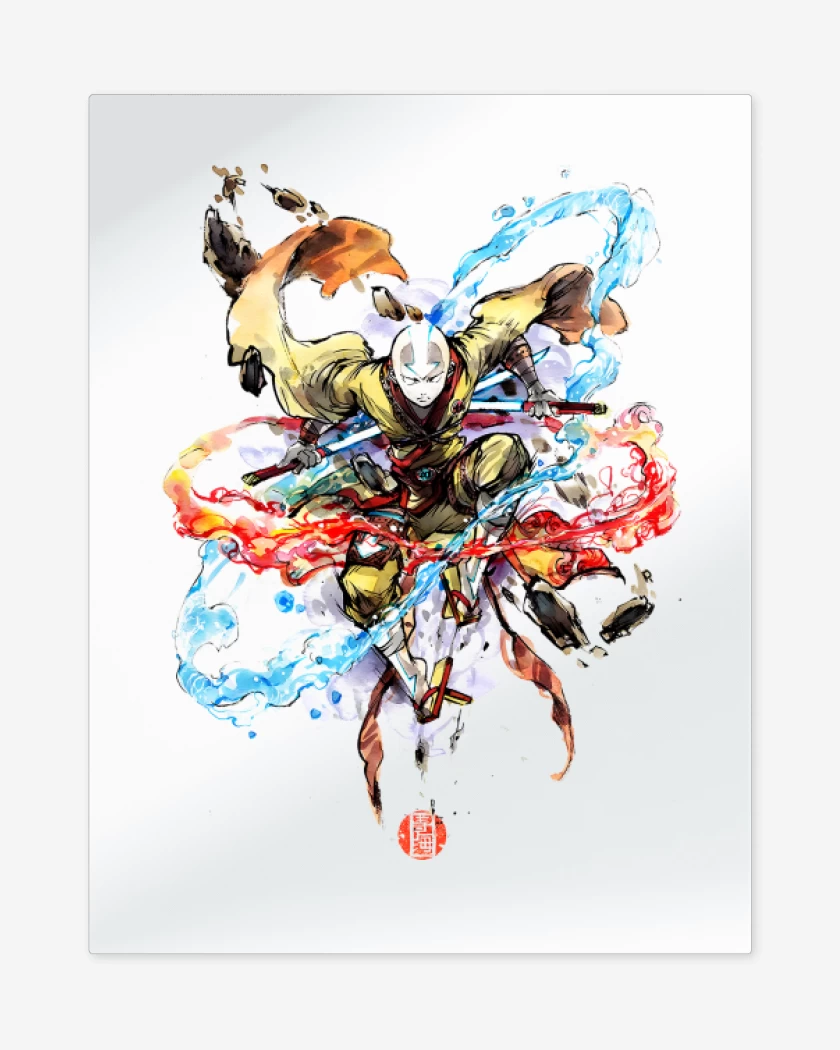Print metalico Aang Samurai