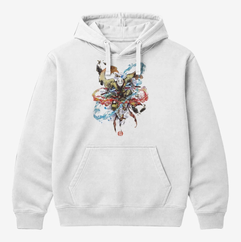 Polerón Canguro Blanco de Aang Samurai