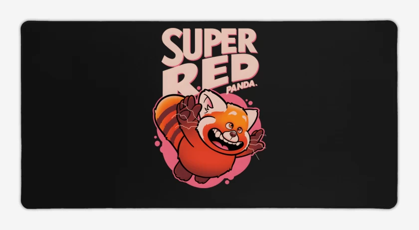 Mouse pad Gamer Negro de Super Red Panda