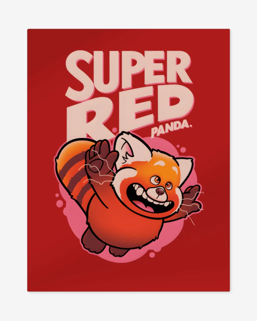 Print metalico Rojo de Super Red Panda