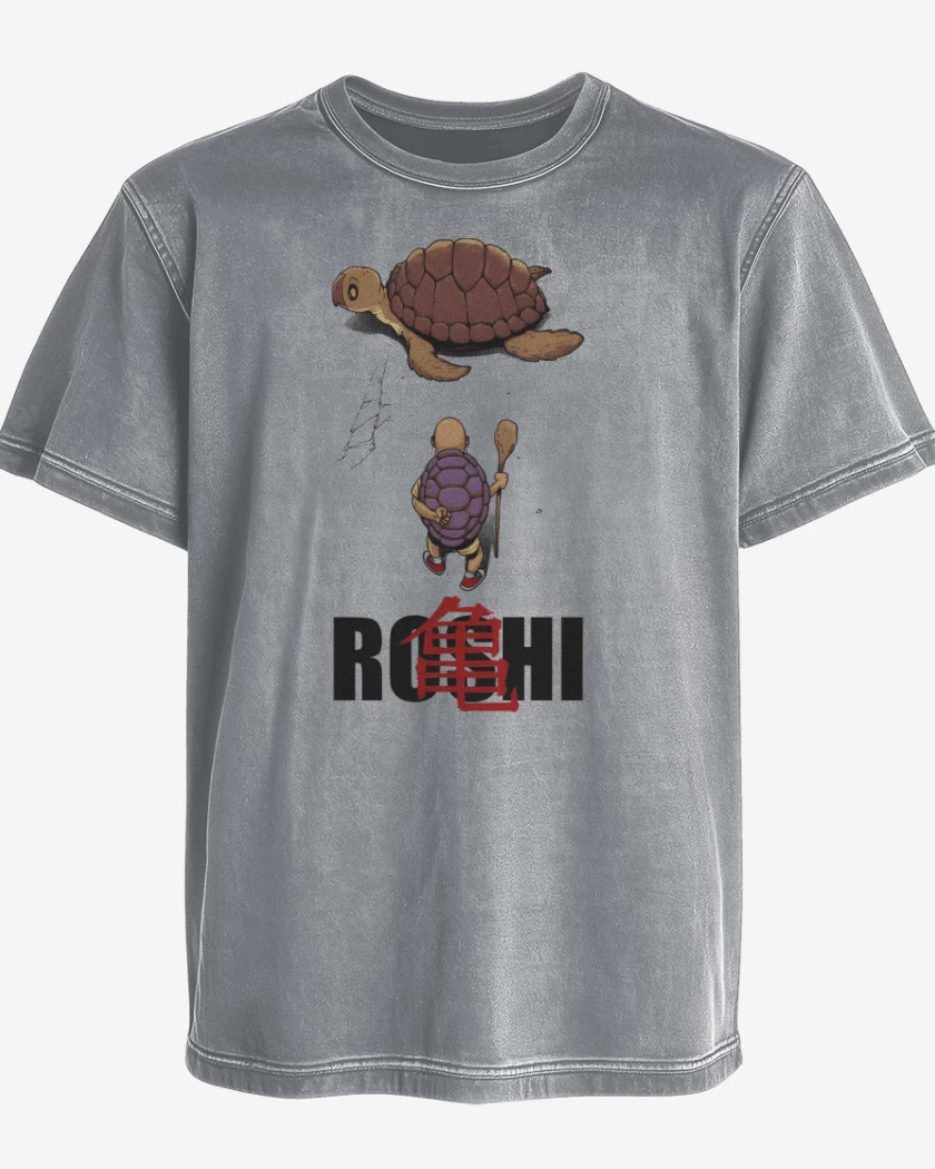 Polera desgastada Gris Melange de Roshi Akira
