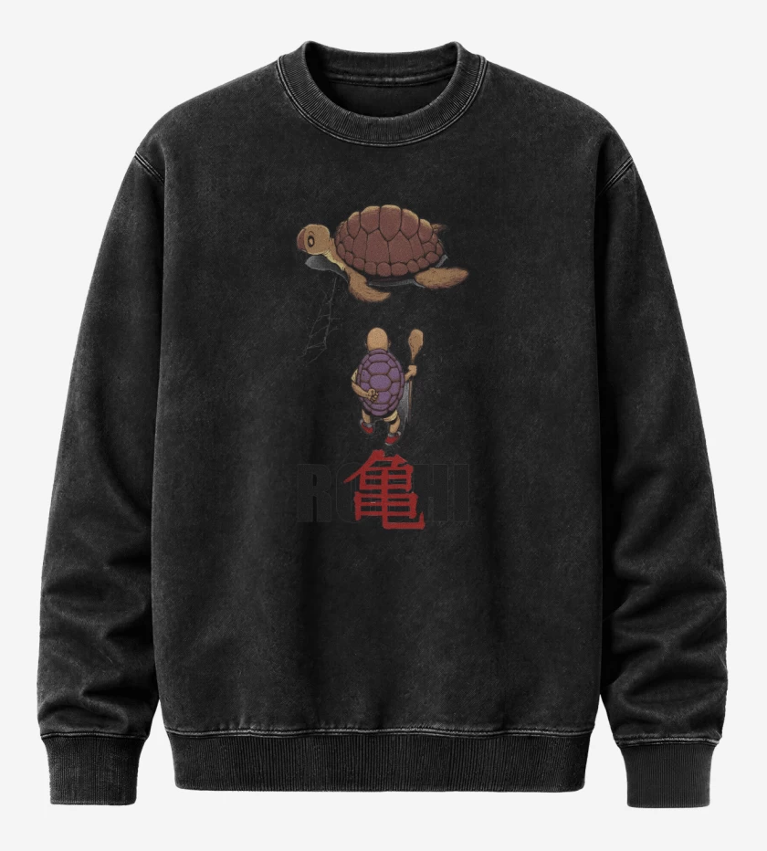 Poleron Polo Acid Wash Negro de Roshi Akira