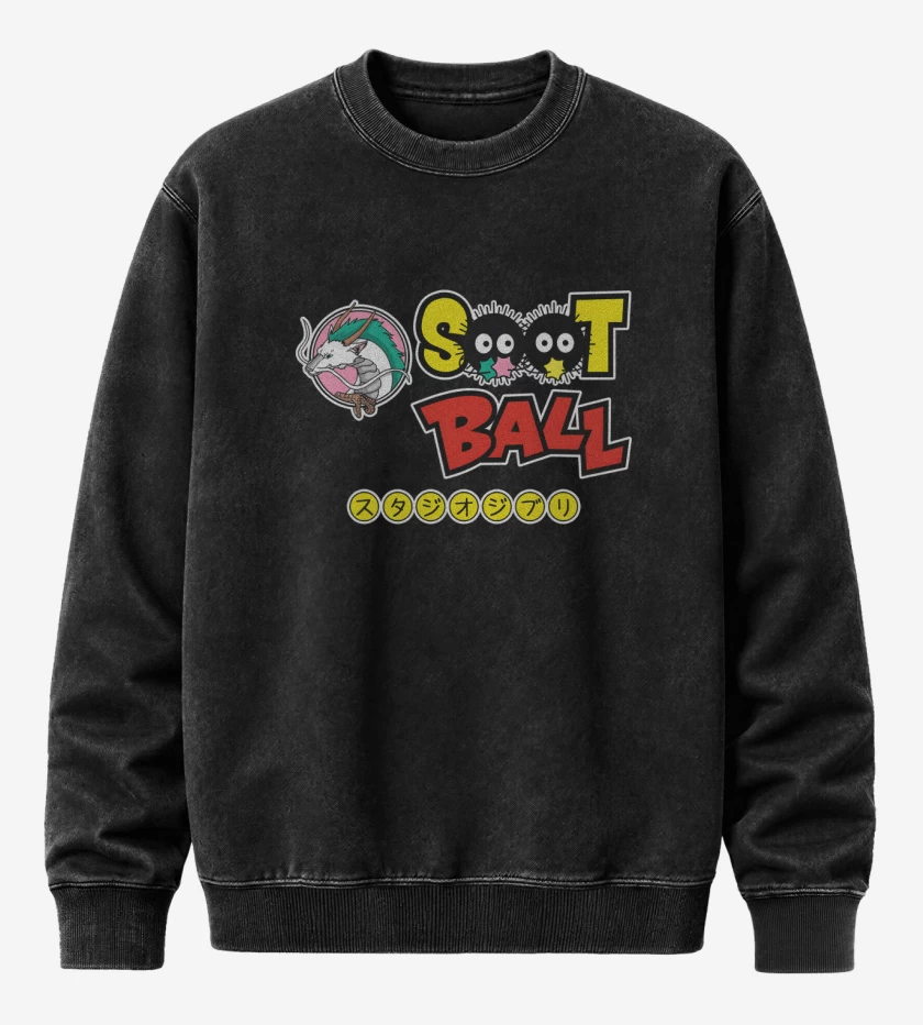 Poleron Polo Acid Wash Negro de Soot Ball