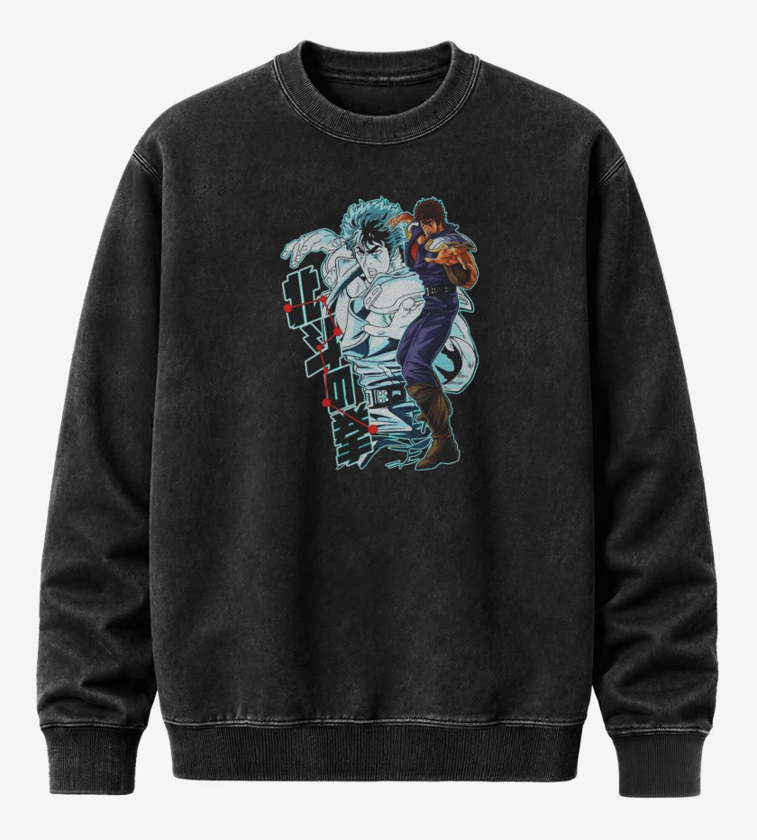 Poleron Polo Acid Wash Negro de Kenshiro!
