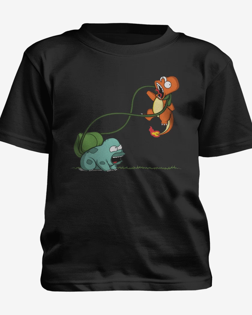 Polera de niño Negro de Homersaur vs Bartmander 