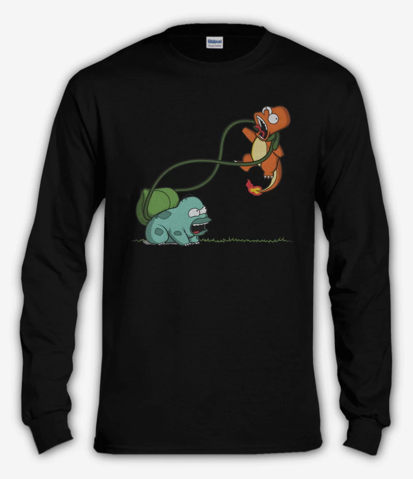 Polera manga larga Negro de Homersaur vs Bartmander 