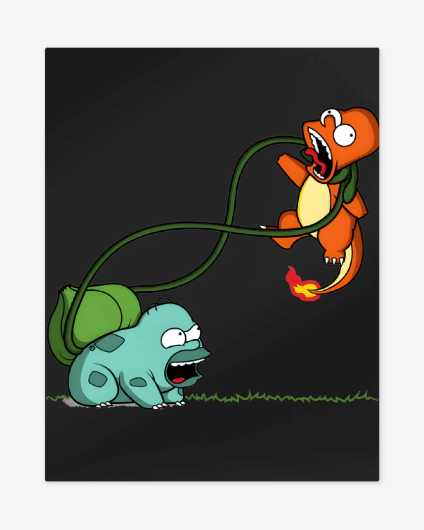 Print metalico Negro de Homersaur vs Bartmander 