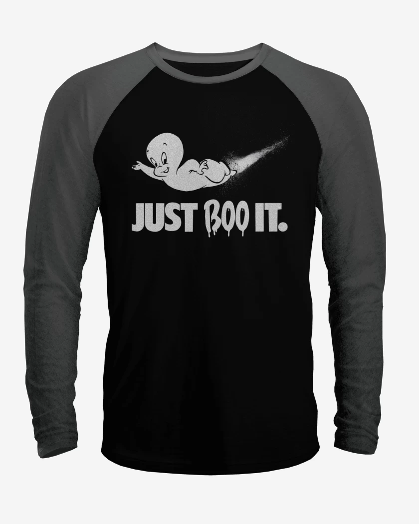 Polera Raglan Negro / Negro Heather de Just BOO It