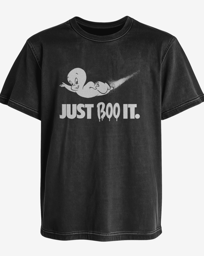Polera desgastada Negro de Just BOO It