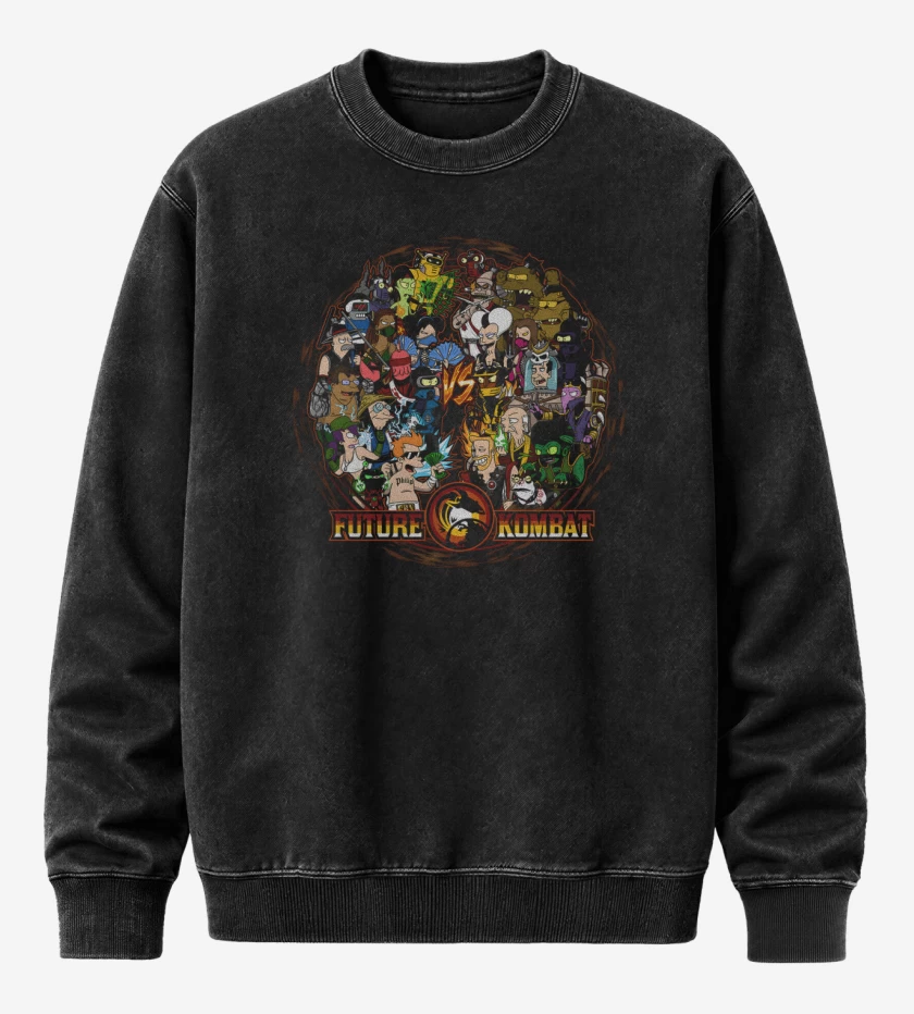 Poleron Polo Acid Wash Negro de Future Kombat