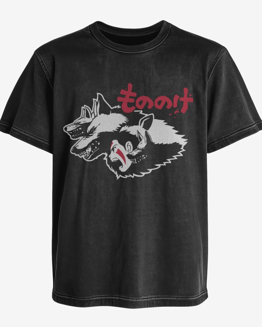 Polera desgastada Negro de Mononoke 2