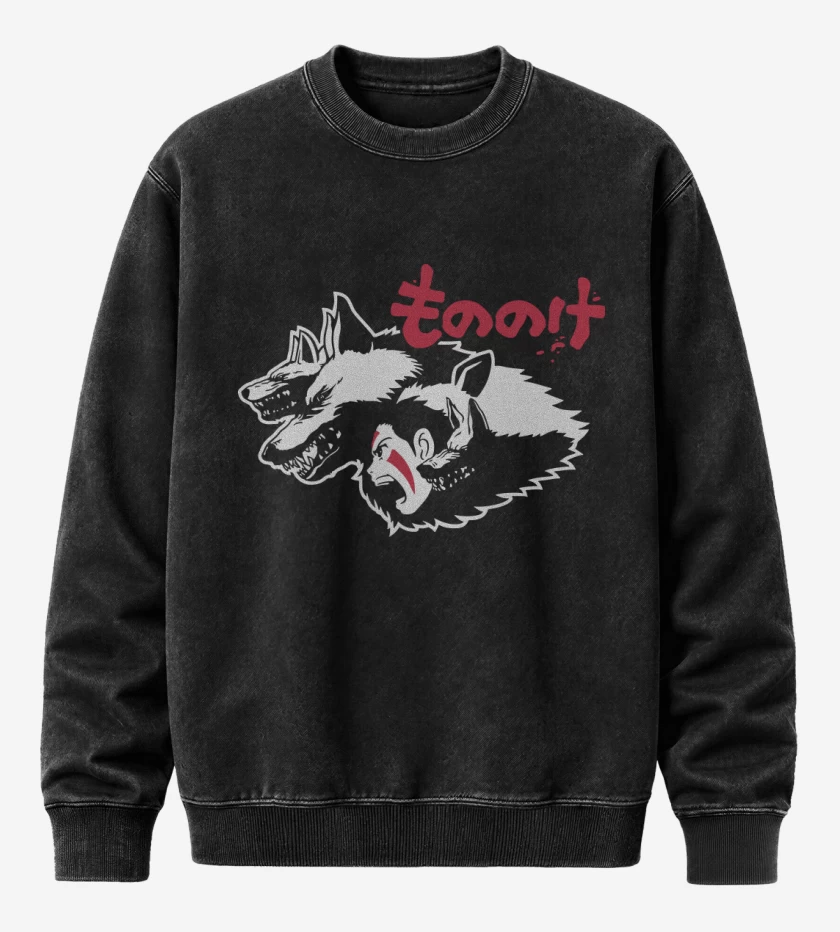Poleron Polo Acid Wash Negro de Mononoke 2