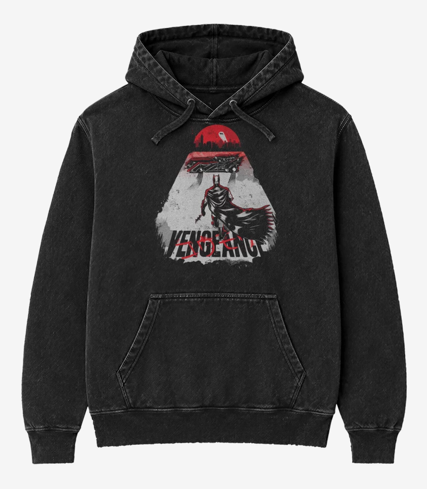 Poleron Canguro Acid Wash Negro de Vengeance Akira