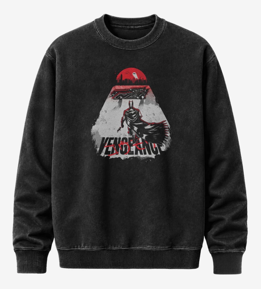 Poleron Polo Acid Wash Negro de Vengeance Akira