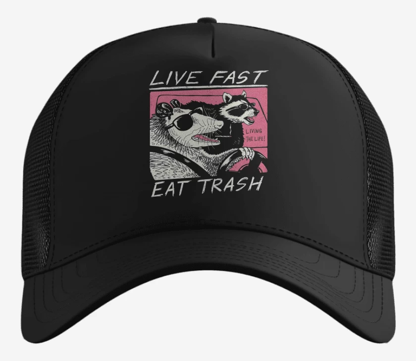 Gorro Live Fast Eat Trash