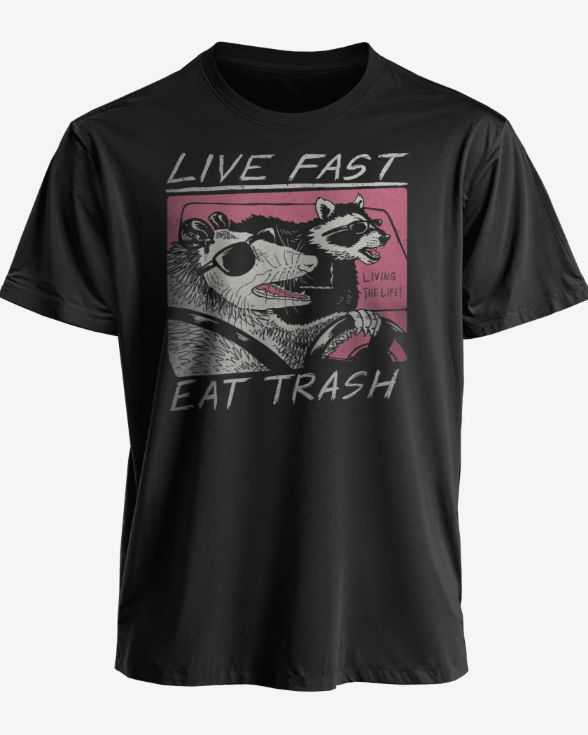 Polera Live Fast Eat Trash
