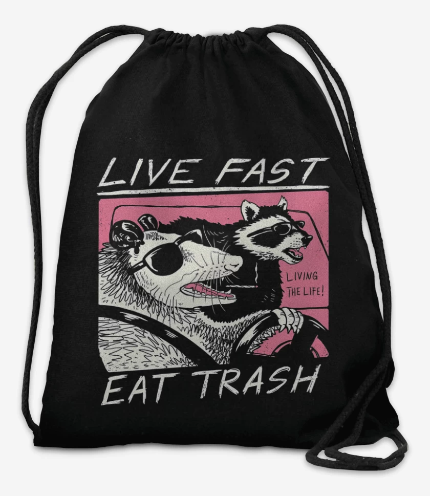 Mochila Negro de Live Fast Eat Trash
