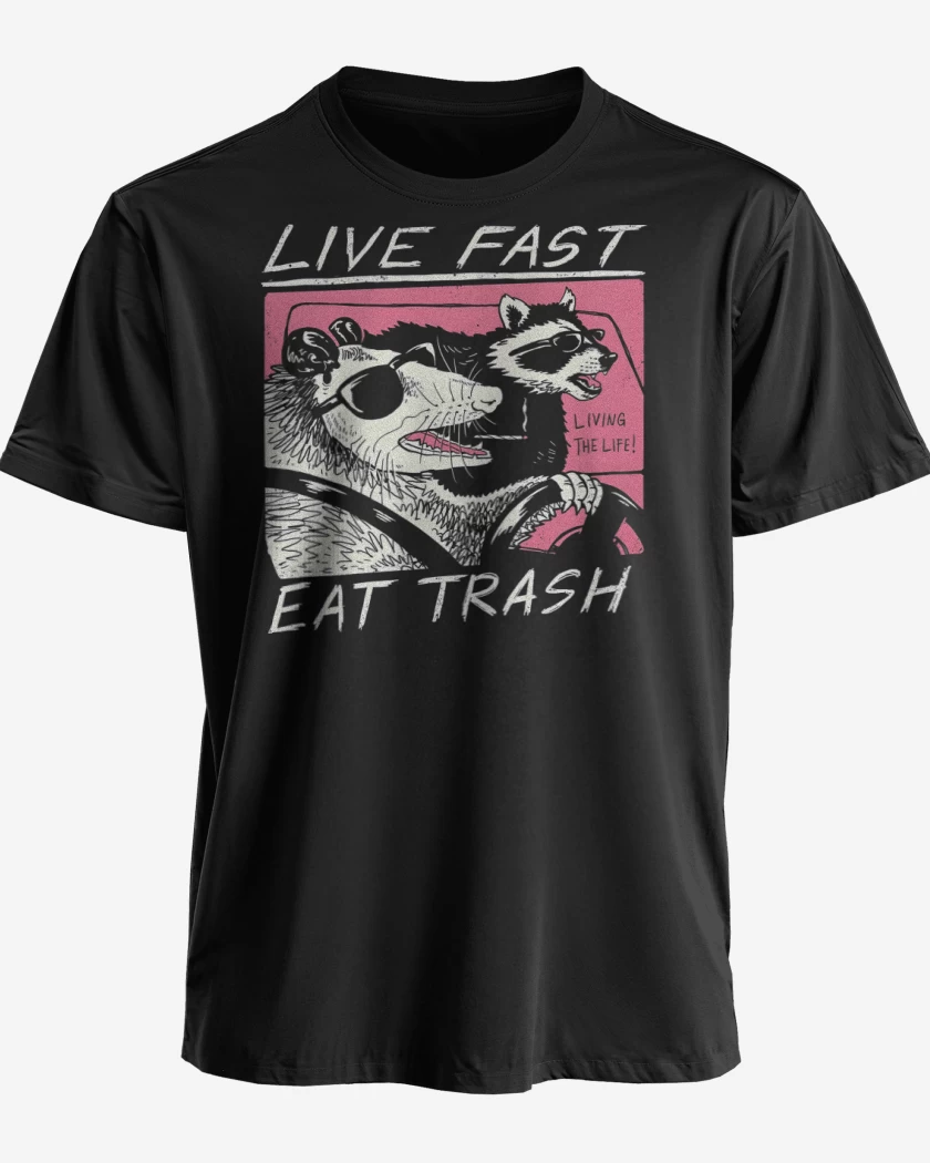 Polera premium Negro de Live Fast Eat Trash