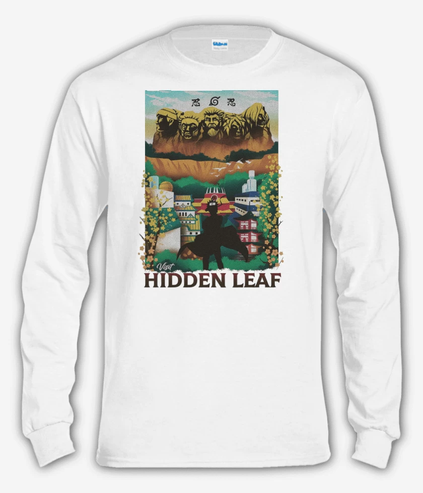 Polera manga larga Blanco de Aldea Oculta de la Hoja