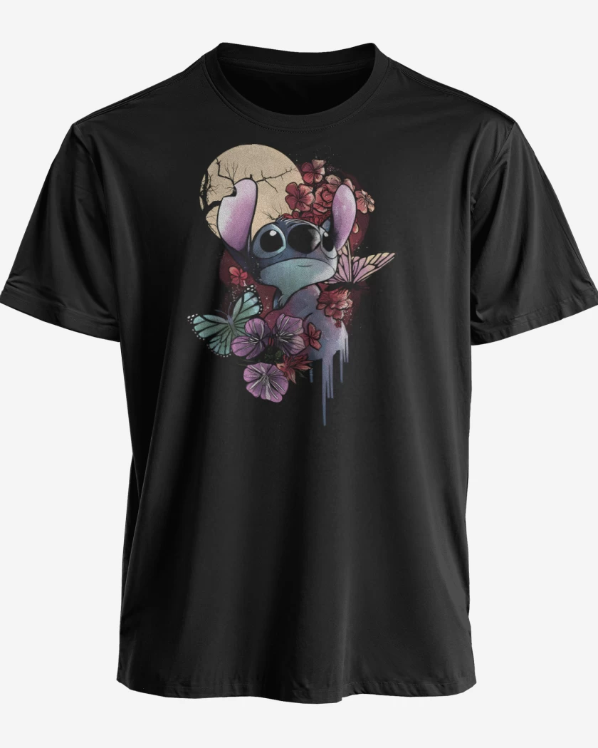 Polera premium Negro de Flores en Ohana