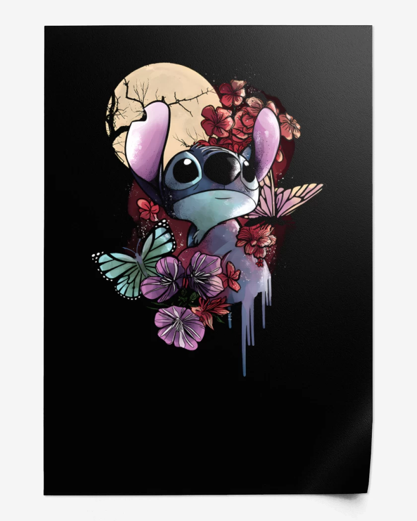 Print Negro de Flores en Ohana