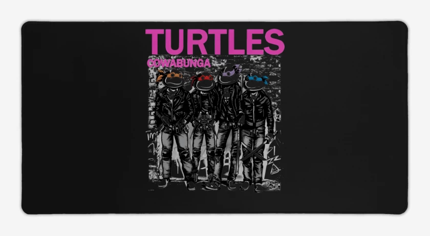 Mouse pad Gamer Negro de Turtles Cowabunga 