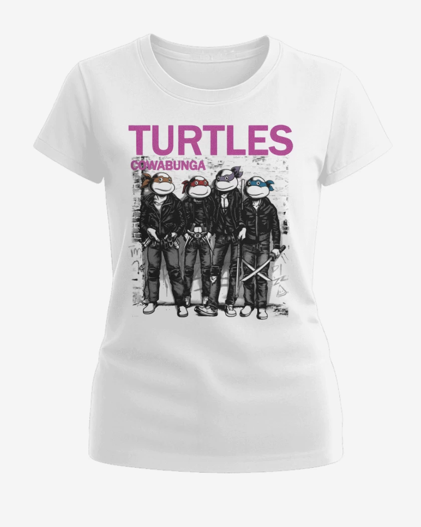 Polera de Mujer Blanco de Turtles Cowabunga 