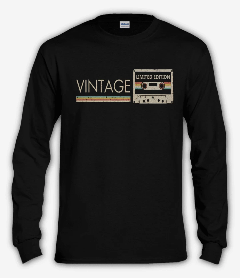 Polera manga larga Negro de Vintage limited edition