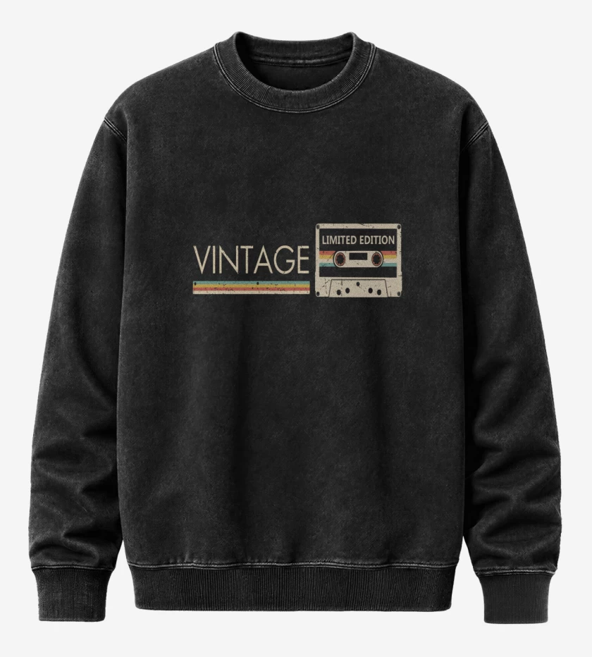 Poleron Polo Acid Wash Negro de Vintage limited edition