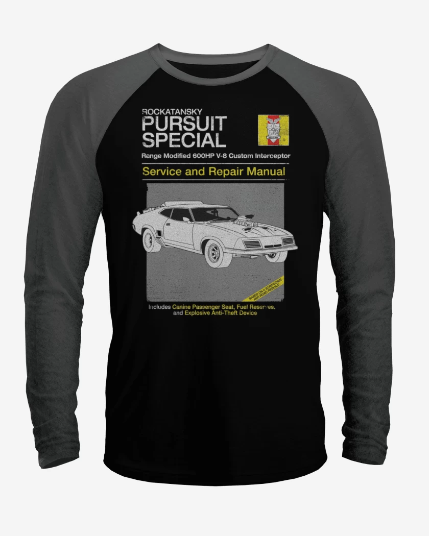 Polera Raglan Negro / Negro Heather de V8 Interceptor