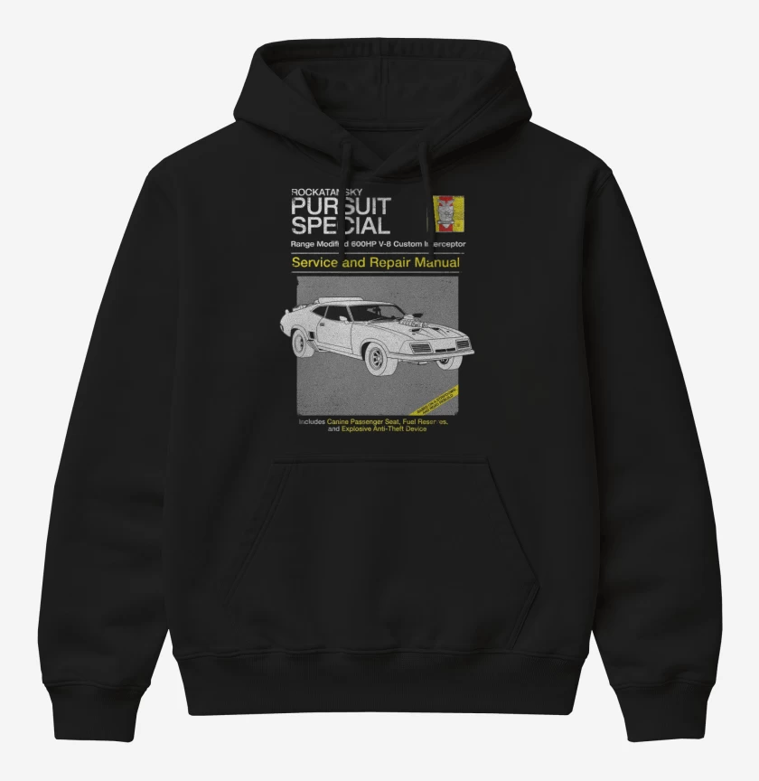 Poleron Canguro básico Negro de V8 Interceptor