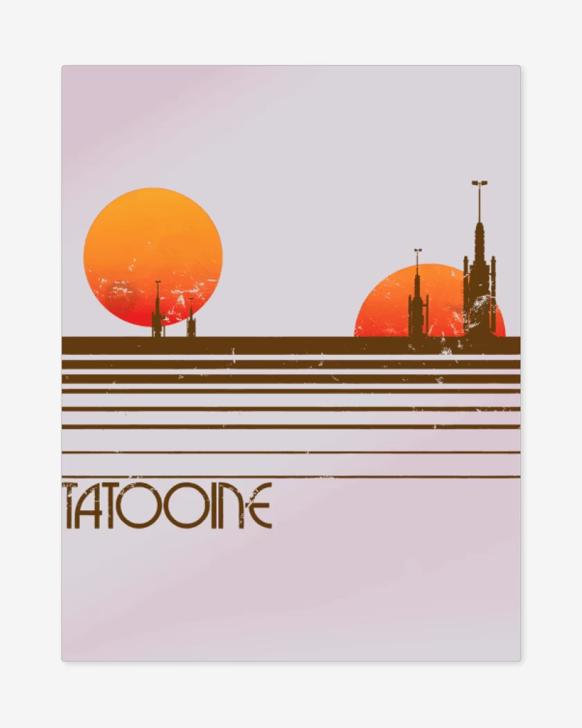 Print metalico Rosa Pastel de Tatooine 