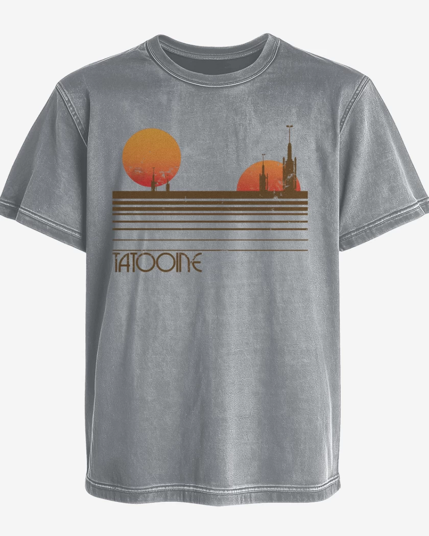 Polera desgastada Gris Melange de Tatooine 