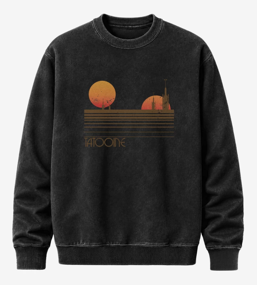 Poleron Polo Acid Wash Negro de Tatooine 