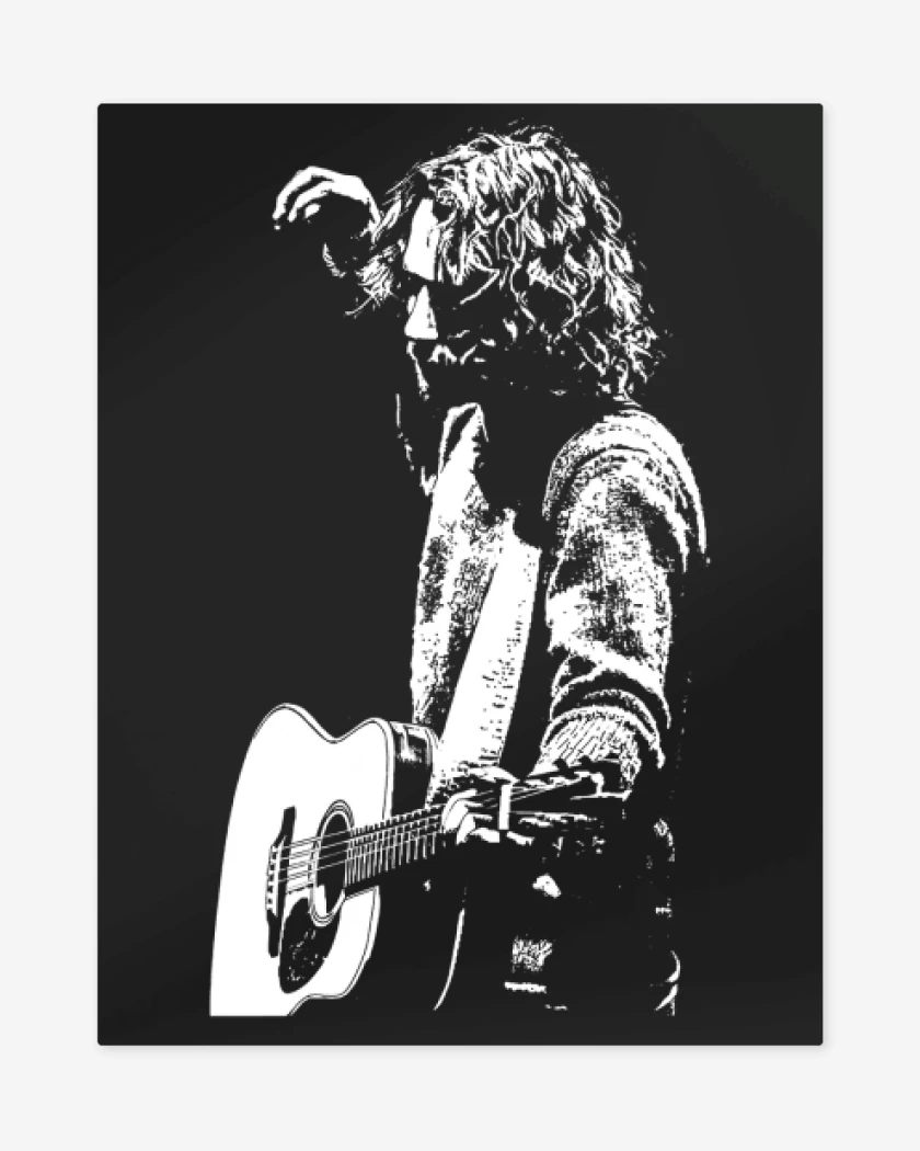 Print metalico Negro de Chris Cornell 2
