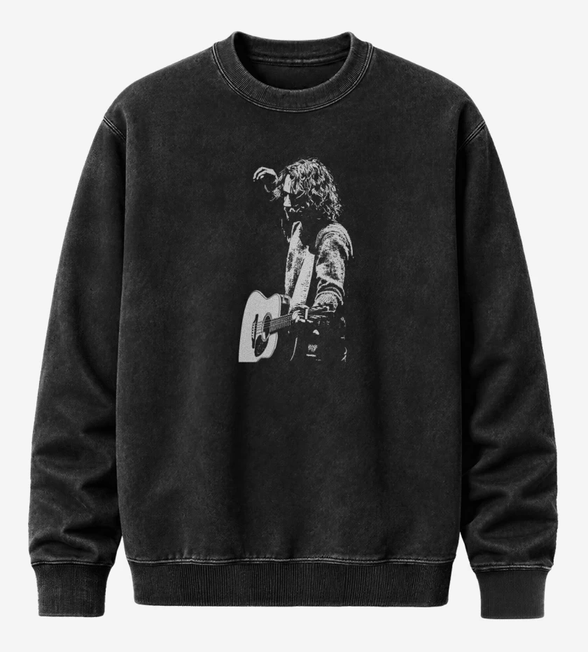 Poleron Polo Acid Wash Negro de Chris Cornell 2