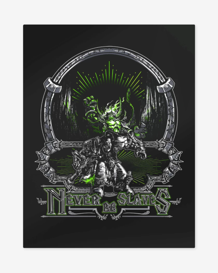 Print metalico Negro de Never be slaves