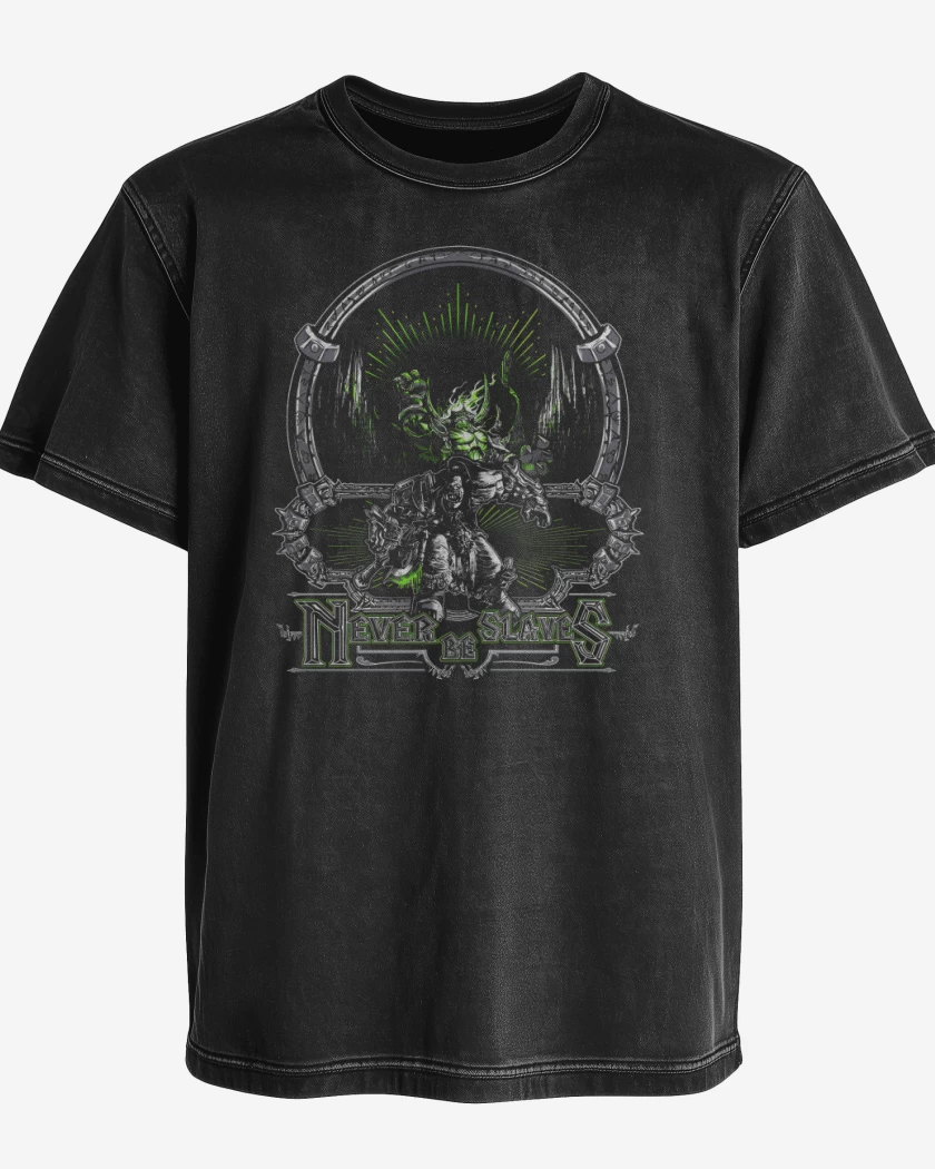 Polera desgastada Negro de Never be slaves