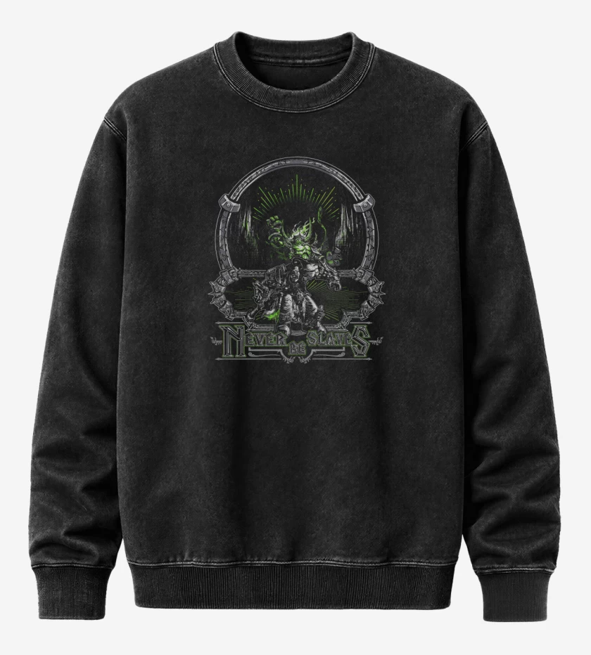 Poleron Polo Acid Wash Negro de Never be slaves