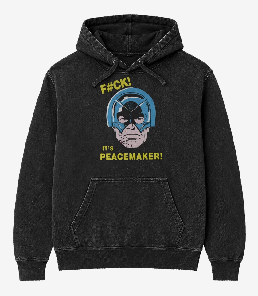 Poleron Canguro Acid Wash Negro de El pacificador
