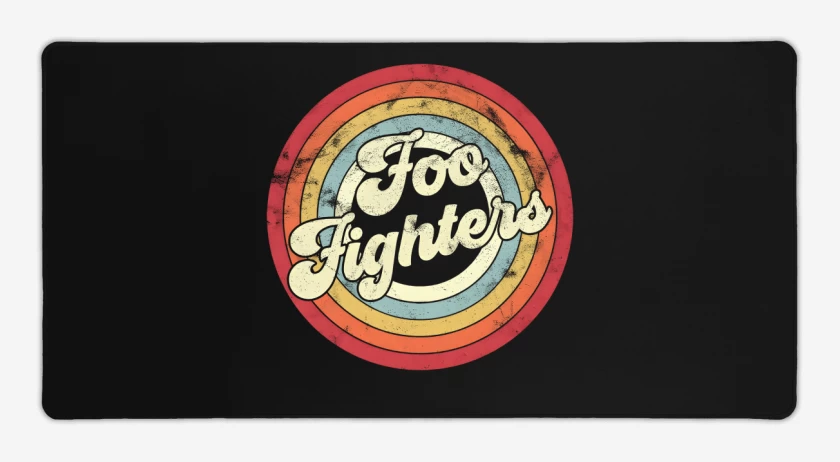 Mouse pad Gamer Negro de Foo fiighters retro