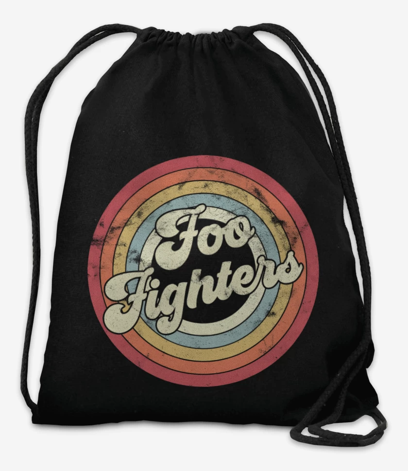 Mochila Negro de Foo fiighters retro